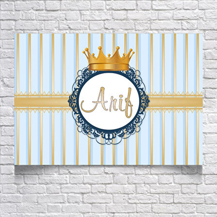 Mavi Çiizgili Doğum Günü Afişi 70X100 cm