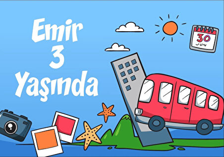 Seyehat Temalı Doğum Günü Afişi 35X50 cm