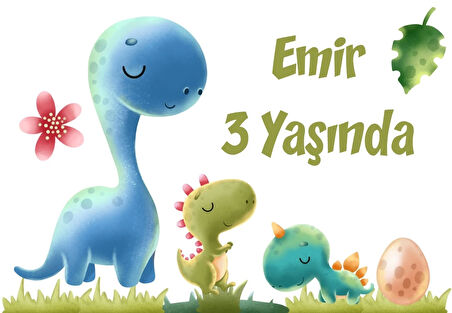 Dinozorlar Temalı Doğum Günü Afişi 100X150 cm