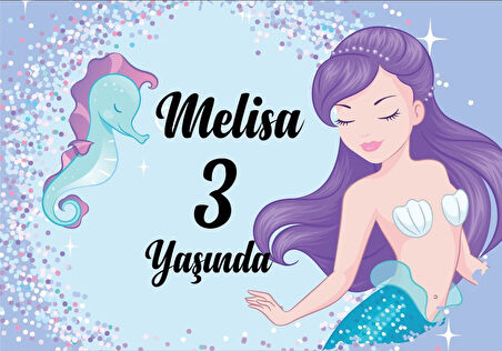 Deniz Kızı Temalı Doğum Günü Afiş 100X150 cm