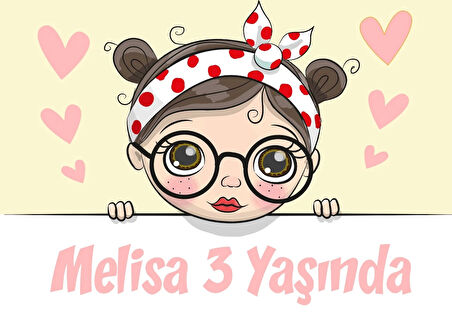 GEnç Kız Temalı Doğum Günü Afişi 50X70 cm