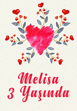 Kalp Temalı Doğum Günü Afişi 35X50 cm