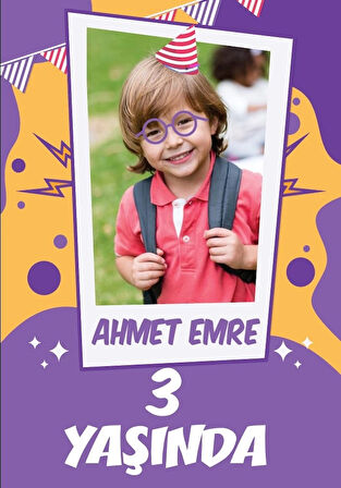 Resimli doğum günü afişi 70X100 cm