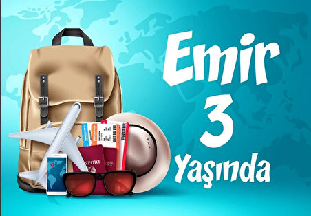 seyehat Temalı Doğum Günü Afişi 50X70 cm