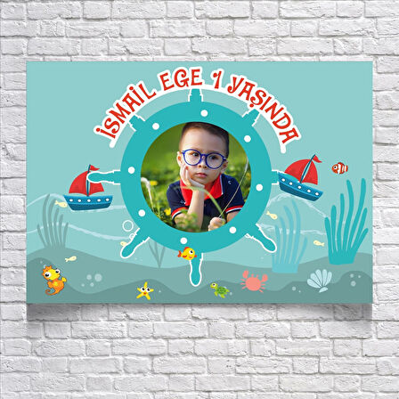 Denizci Temalı Doğum Günü Afişi 50X70 cm