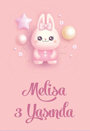 Tavşan Temalı Doğum Günü Afişi 70X100 cm