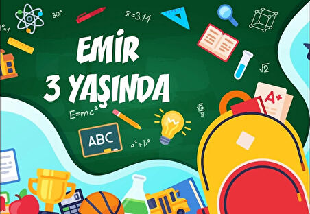 okul temalı doğum günü afişi 50X70 cm