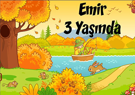 son bahar temalı doğum günü afişi 50X70 cm