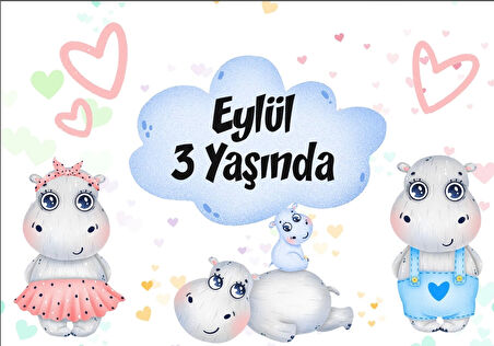 Fil Temalı Doğum Günü Afişi 35X50 cm