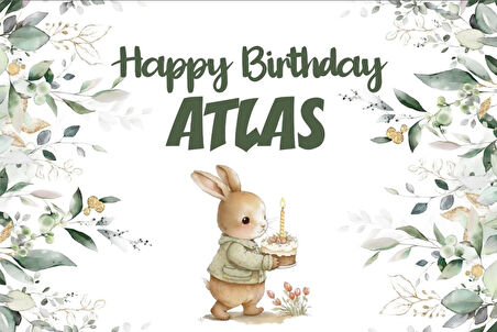 Tavşan Temalı Doğum Günü Afişi 70X100 cm