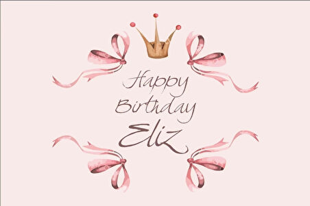 Pembe Fiyonk Doğum Günü Afişi 100X150 cm