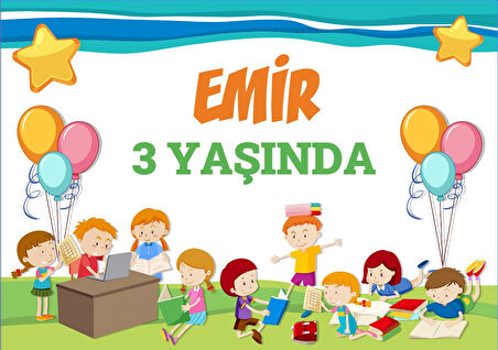 Çocuklar Temnalı Doğum Günü Afişi - 70x100 Cm