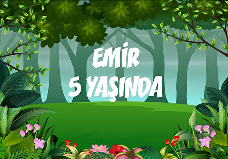 Orman Temalı Doğum Günü Afişi - 70x100 Cm