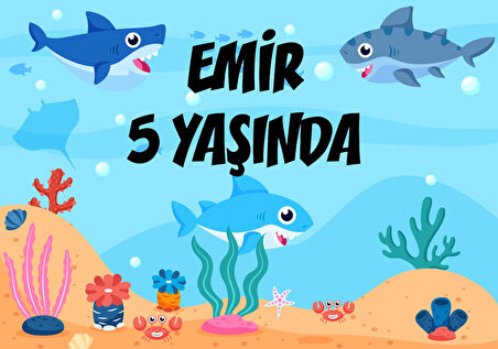 Deniz ve Balıklar Doğum Günü Afişi - 50x70 Cm