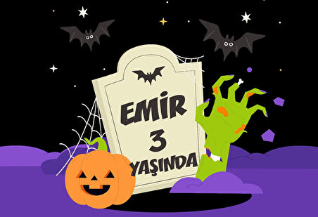 Cadılar Bayramı Temalı Doğum Günü Afişi - 50x70 Cm