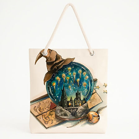 Kristal Küre ve Kale Temalı Plaj Çantası