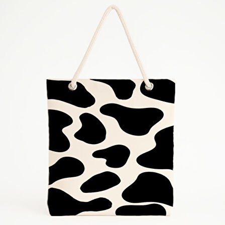 Klasik Siyah Benekli Plaj Çantası