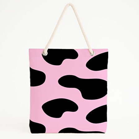 Siyah Benekli Pembe Plaj Çantası