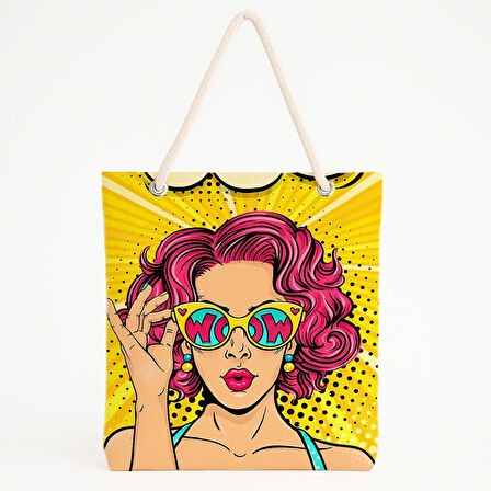 WOW Gözlüklü Retro Plaj Çantası