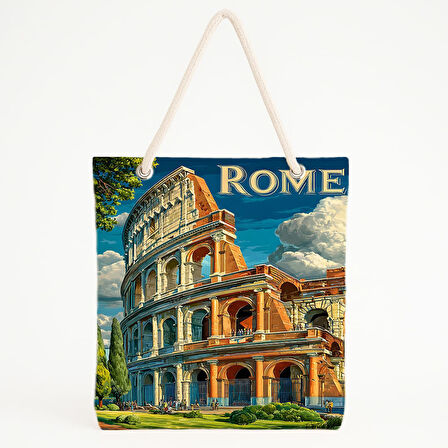 Kolezyum Manzaralı Roma Plaj Çantası