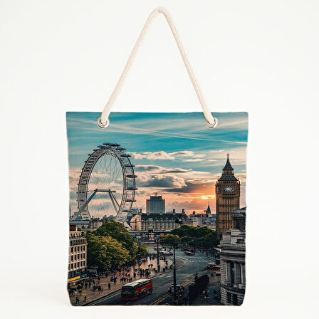 London Eye ve Big Ben Plaj Çantası