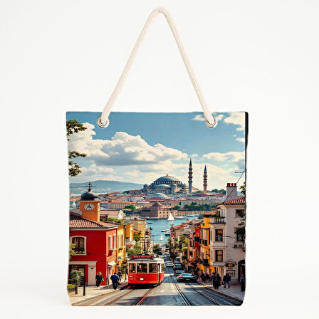Tramvaylı Şehir Plaj Çantası
