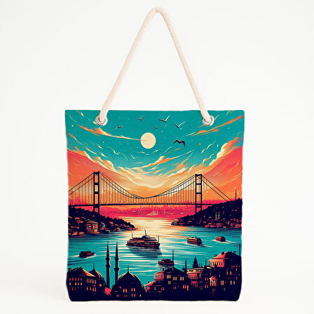 Boğaz Köprüsü Manzaralı Plaj Çantası