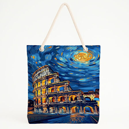 Colosseum ve Roma Manzaralı Plaj Çantası