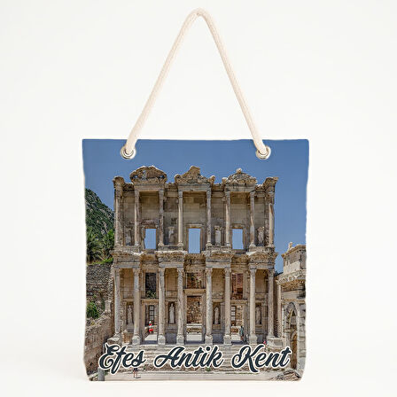 Efes Celsus Kütüphanesi Gerçekçi Plaj Çantası