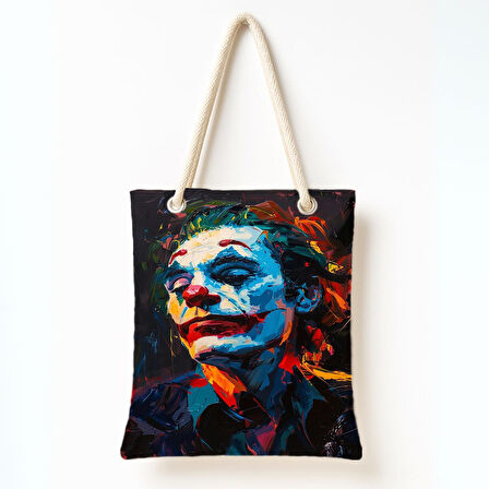 Joker Portreli Sanatsal Omuz Çantası