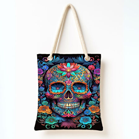 Renkli Kafatası Omuz Çantası