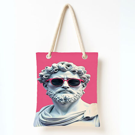 Pembe Gözlüklü Büst Omuz Çantası