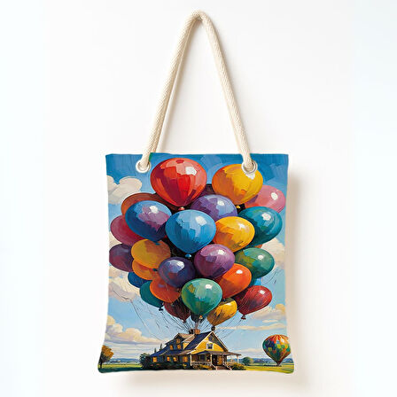 Balonlu Fantastik Ev Omuz Çantası