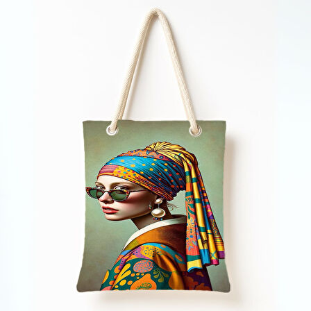 Modern İnci Küpeli Kız Omuz Çantası