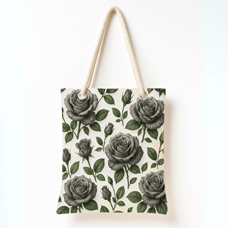 Gri Gül Bahçesi Rüyası Omuz Çantası