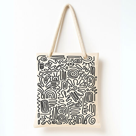 Soyut Ritim Eskizi Omuz Çantası