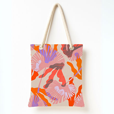 Renkli Yaprak Eskizi Omuz Çantası