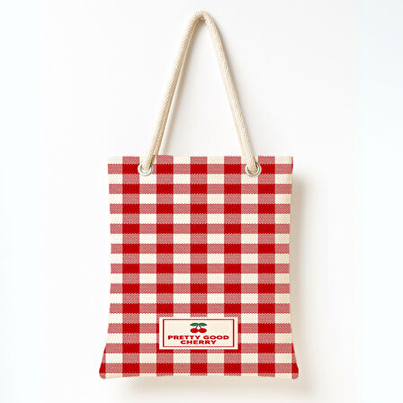 Kiraz Kareleri Eskizi Omuz Çantası