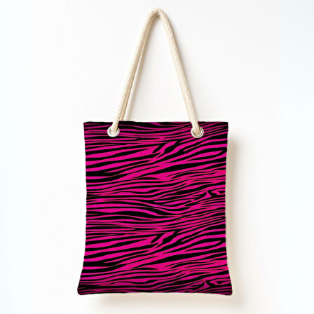 Pembe Zebra Deseni Omuz Çantası