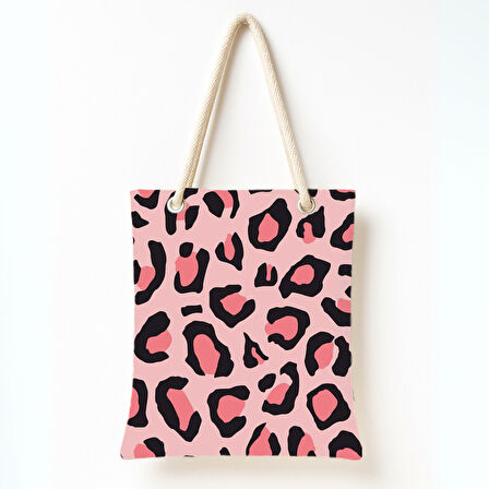 Pembe Leopar Deseni Omuz Çantası