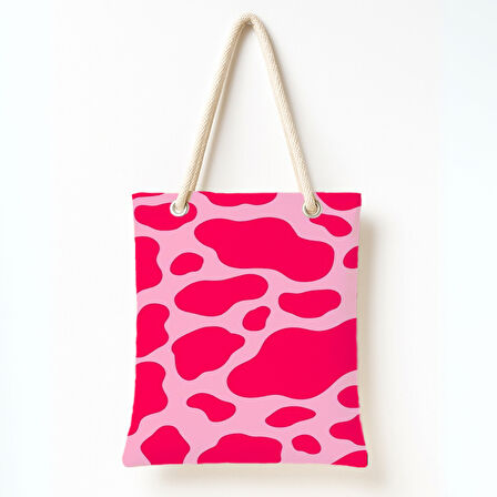 Kırmızı Benekli Pembe Omuz Çantası