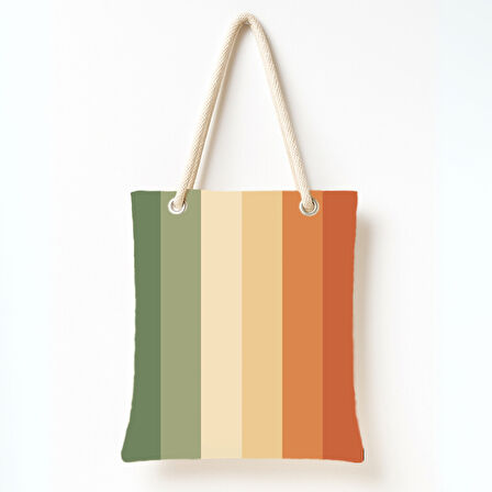 Toprak Tonlu Çizgi Omuz Çantası