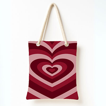 Kalp Dalgası Deseni Omuz Çantası