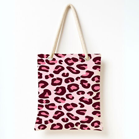 Pembe Leopar Deseni Omuz Çantası