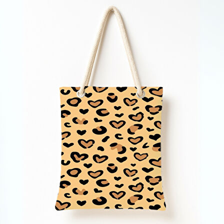 Kalpli Leopar Deseni Omuz Çantası