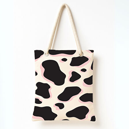 Pembe Kenarlı Benek Omuz Çantası