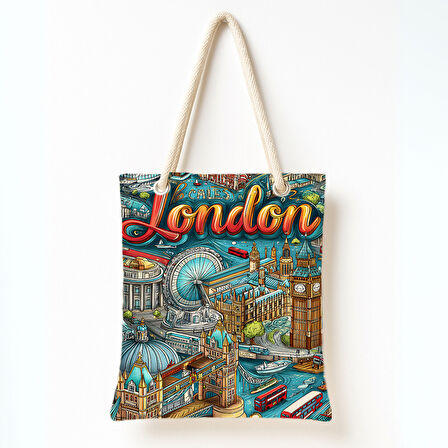 Londra Şehir Rüyası Omuz Çantası