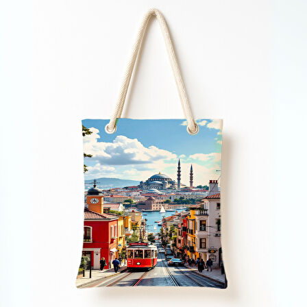 İstanbul Tramvay Manzarası Omuz Çantası