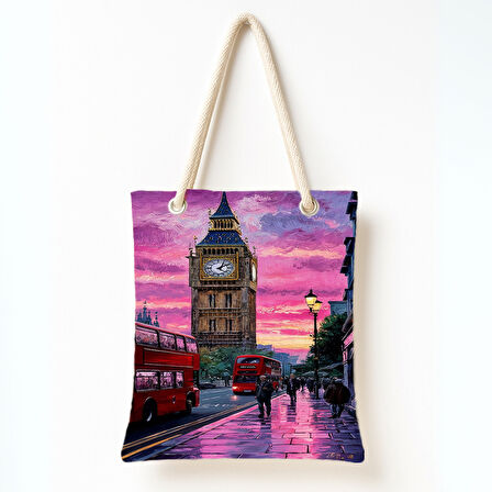 Londra Günbatımı Rüyası Omuz Çantası