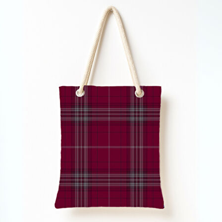 Bordo Tartan Rüyası Omuz Çantası